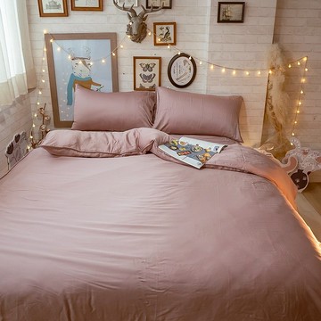 【台/歐規尺寸】豆沙 | 100%天絲 80S 薄床包兩用被組 台灣製