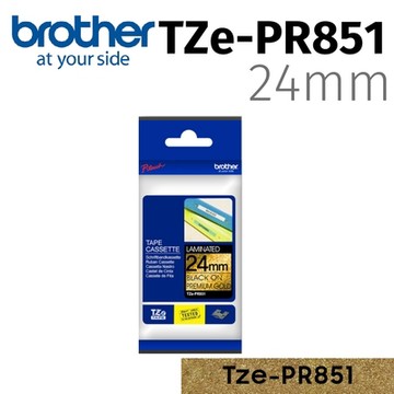brother TZe-PR851 原廠華麗護貝標籤帶 ( 24mm 華麗金底黑字 )