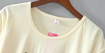 女裝短袖寬松圓領字母印花創意簡約T恤衫顯瘦氣質