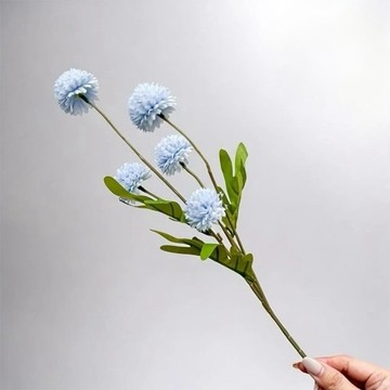夏日繽紛圓舞曲天空藍乒乓菊仿真花花材(1入組)