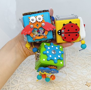 3 件套益智玩具、幼兒忙碌板、木製嬰兒玩具、1 歲禮物