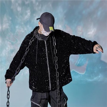 亮片閃閃夾克外套男潮牌酷帥男士bf風街頭夜店酒吧歌手舞臺演出服