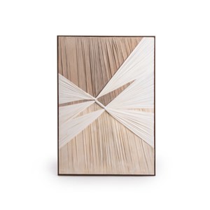 查莉紗布編織手工藝術畫70x100cm 卡其交錯