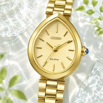 CITIZEN 星辰錶 L Rainell 系列 光動能水滴型腕錶 EM1202-50P 禮物