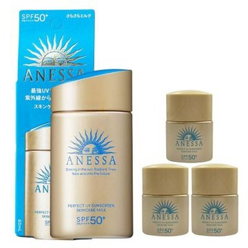 SHISEIDO 資生堂 ANESSA 安耐曬 金鑽高效防曬露NA 5X版 60ML(盒裝版)+12ML*3入 超值組