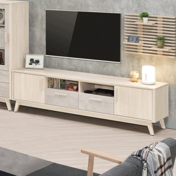 Boden-漢森6尺二門中二抽電視櫃/長櫃/視聽櫃-180x40x52cm