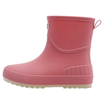GUDETU 谷德兔 女士簡約時尚新款防滑耐磨厚底中筒雨靴 8811  38號  粉紅色
