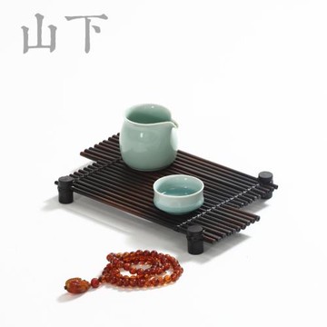 復古竹編茶墊茶道竹排杯托壺墊擺件墊干泡臺茶具展示墊茶具零配件