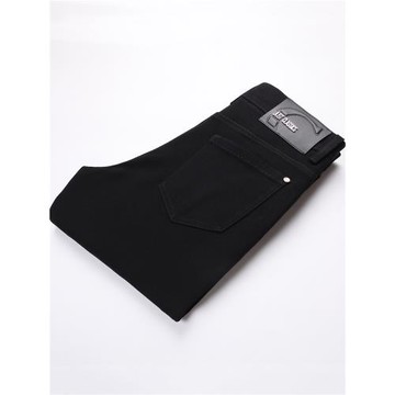 2025新款高端不褪色黑色牛仔褲男修身小腳直筒秋冬季厚款彈力褲子