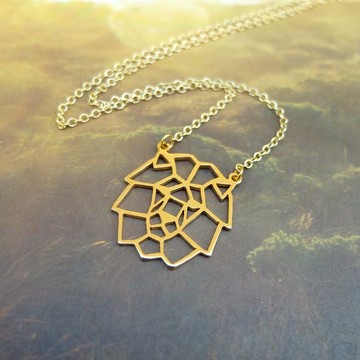 摺紙獅子臉黃銅項鍊