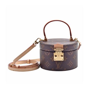 LV M46933經典Scott系列Monogram塗層帆布圓盒手提/斜背包(棕色)