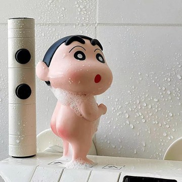 臺灣/🌸手辦 擺件 二次元 造景蠟筆小新手辦日漫手辦擺件桌面野原新之助模型塑料公仔洗澡小新GK