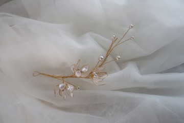 簡潔-手工水晶花樹脂飾品 新娘頭飾/伴娘配飾