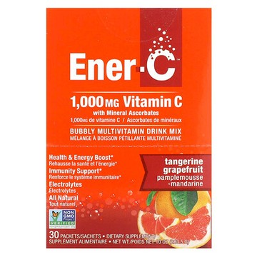 Ener-C, 維生素 C，氣泡多維生素混合飲品，橘子葡萄柚味，1,000 毫克，30 包