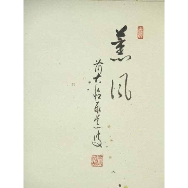 ys6818625;  前大徳足立泰道筆　「薫風」画賛　肉筆紙本掛軸（共箱）