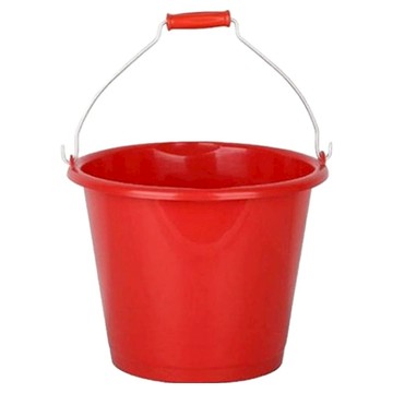 強力水桶28cm 加厚耐用 寬口設計 附鋼柄提把  1入  紅色