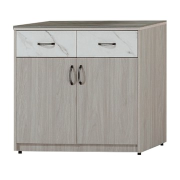 文創集 曼奇3尺岩板二抽低餐櫃-90x40x81cm免組