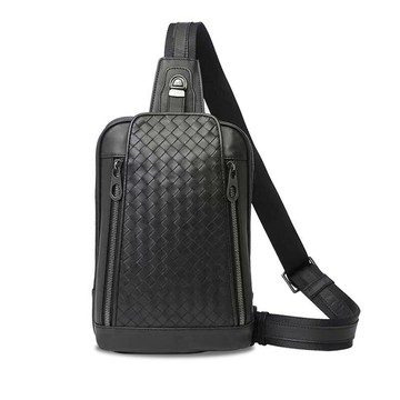 【巴黎精品】現貨+預購 真皮編織胸包真皮胸背包真皮革側背包腰包隨身包-經典大容量男女包包1色a1ke27