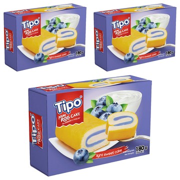 Tipo 瑞士捲 (藍莓優格口味) 180g  3盒