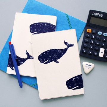 MATOKA 日誌 2026 年版 1 月開始 B6 月記事 全彩 鯨魚白浪