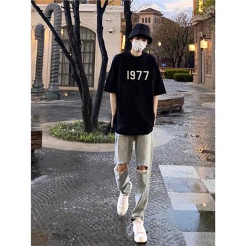 破洞ins秋季歐美嘻哈拉鏈牛仔褲