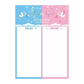 性別投票海報 36張性別投票貼紙  58 x 42cm  白色送子鳥