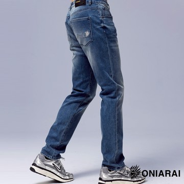 BLUE WAY 鬼洗 ONIARAI - 男款 705全天候智能溫控修身丹寧錐形褲(淺藍)