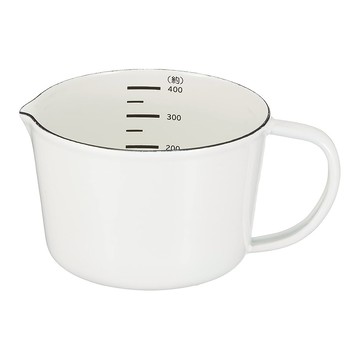 PEARL LIFE 珍珠金屬 Blanc Kitchen 系列 琺瑯量杯 HB-4434  白色  400ml  1個