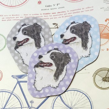 邊境牧羊犬-大頭杯墊-不織布吸水杯墊~