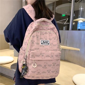 雙肩包女韓版新款初中生可愛小熊大容量背包高中生大學生清新書包