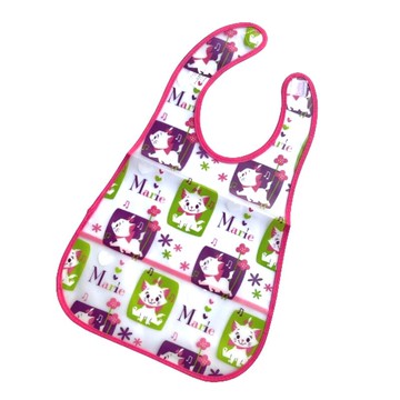 日本 迪士尼 瑪莉貓 2WAY 兩用透明防水圍兜 口水巾 吃飯用餐 防漏 反摺口袋圍兜＊夏日微風＊｜夏日微風↘限時下殺