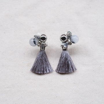 Silver-繁花流蘇耳環 耳針耳夾 925銀耳針