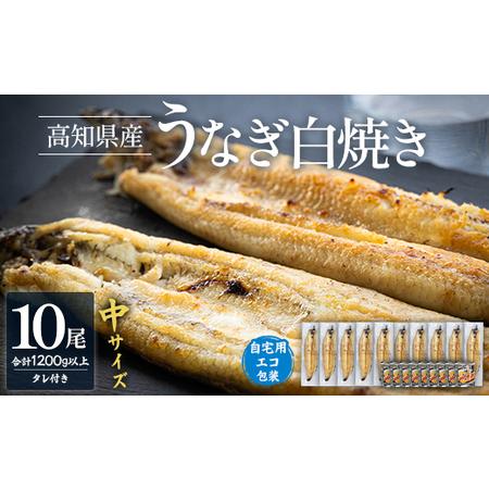 ふるさと納税 吉川水産 高知県産うなぎの白焼 中サイズ(120〜140g)×10尾 タレ付き 自宅用エコ包装 yw-0048 高知県香南市