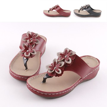 【韓國K.W.】YT7728現貨MIT雙花朵高手工縫製鞋(休閒鞋/涼拖鞋/韓國K.W.)