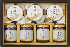 ラッピング･送料無料 磯じまん 佃煮詰合せ RK-30 磯のり 鯛みそ 雪の下 刻み生姜煮 黒毛和牛の肉みそ しいたけ 昆布　おすすめ 人気　安