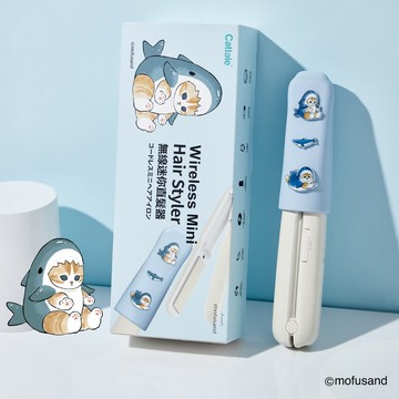 Cattale x Coolean - mofusand 無線迷你直髮夾 - 鯊魚貓貓