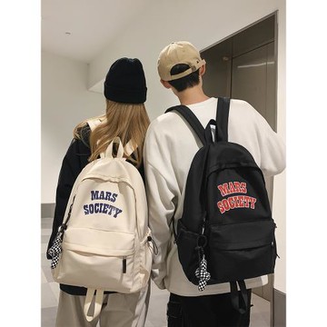 情侶美式學院風字母印花女書包