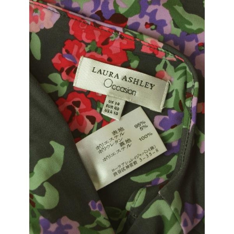 美品/ローラアシュレイ LAURA ASHLEY 素敵ノースリーブワンピース 表記