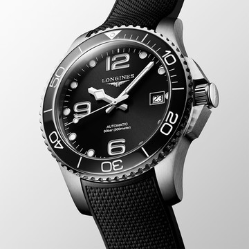 LONGINES 浪琴 深海征服者浪鬼陶瓷潛水機械錶-黑/39mm L37804569