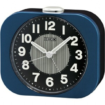 seiko SK037 精工鐘 (QHE206L) 嗶嗶鬧鈴夜光指針貪睡鬧鐘 藍 9.9 x 11.3 x 4.6 cm｜樂天領券現折★全館特惠中★指定刷卡回饋10%