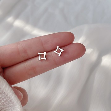 925純銀耳釘女夏年新款潮小眾耳環冷淡風氣質高級感輕奢耳飾