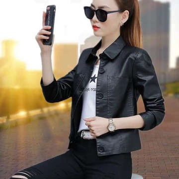 皮衣女短款外套2025春秋季新款韓版水洗pu皮夾克百搭機車小皮衣潮