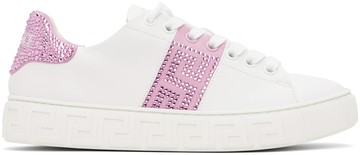 Versace 白色 Crystal Greca 运动鞋