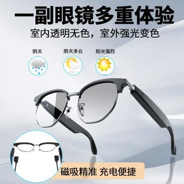 【AI翻譯】GS16智能藍牙太陽眼鏡金屬框高彈輕盈遮光私模跨境款
