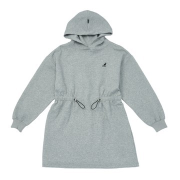 KANGOL 連帽洋裝 長袖休閒洋裝 女款 灰色 64521580 11 noX84