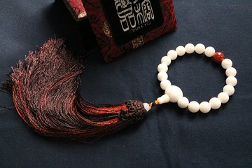 半玉化硨磲佛珠 10mm圓珠 硨磲手珠 流蘇款 硨磲念珠 佛教七寶