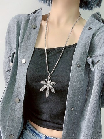 長款百搭鈦鋼嘻哈毛衣鏈不掉色網紅ins嘻哈配飾韓版個性吊墜掛件