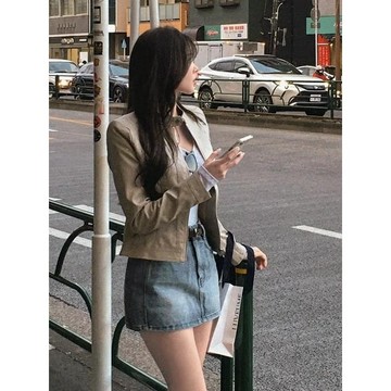 Codibook｜韓國 henique 基本款刷色開衩牛仔裙褲［預購］裙子 牛仔裙 女裝