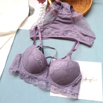 小芬歐美風上薄下厚文胸套裝性感小胸聚攏內衣女厚杯蕾絲女性夏季