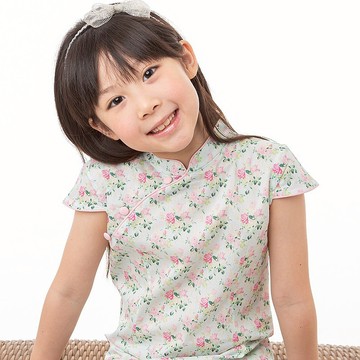 兒童旗袍 古風 四季款 粉玫漫舞